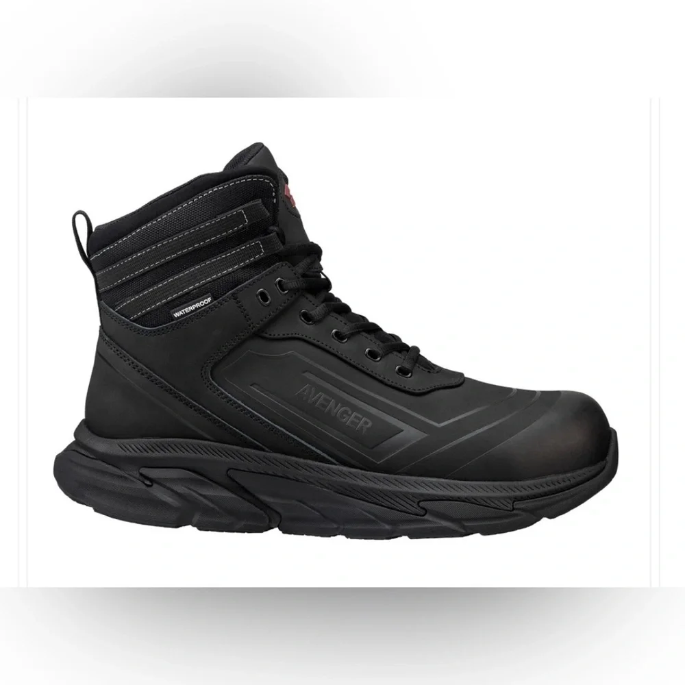 Avenger Men's Safety Toe Slip Resistant Work Boots in Black Size 9.5 Wide